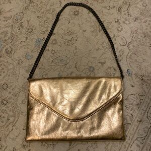 J Crew Factory rose gold clutch purse